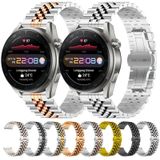 Voor Huawei Watch3 Pro New Five Bull halfronde roestvrijstalen horlogeband + riemverwijderingsgereedschap