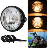 Motorfiets 7 inch LED-koplamp Angel Ring stuurfunctie met beugel (schokdemper diameter 35-43 mm)