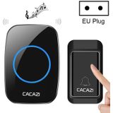 CACAZI A10G n knop n ontvangers zelfaangedreven draadloze Home draadloze Bell  EU plug (zwart)