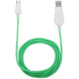 Onder leiding van vloeiende licht 1m USB A naar Micro USB Data Sync kabel  kosten voor Galaxy  Huawei  Xiaomi  LG  HTC en andere Smart Phones (groen)