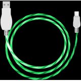 Onder leiding van vloeiende licht 1m USB A naar Micro USB Data Sync kabel  kosten voor Galaxy  Huawei  Xiaomi  LG  HTC en andere Smart Phones (groen)