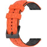 Voor Huawei Watch GT 2E 22 mm voetbalpatroon tweekleurige siliconen horlogeband (oranje + zwart)