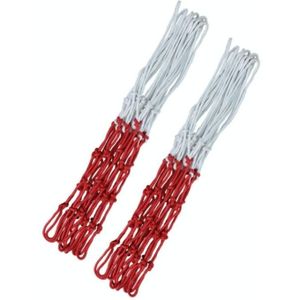 2 paren buiten ronde touw basketbalnet  kleur: 3.0mm polypropyleen (wit rood)