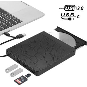 Multifunctionele externe dvd-drive USB3.0 CD DVD +/- RW-brander met SD-slot