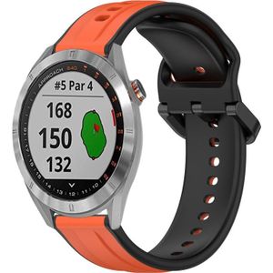 Voor Garmin Approach S40 20 mm bolle lus tweekleurige siliconen horlogeband (oranje + zwart)