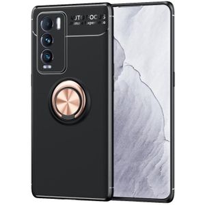 Voor Oppo Realme GT Explorer Master Metalen Ringhouder 360 Graden Roterende TPU-zaak (zwart + rose goud)