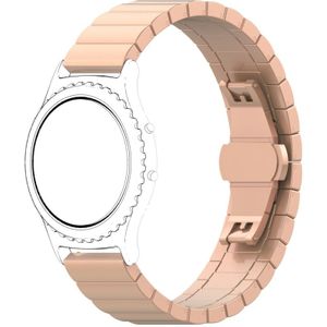 Voor Galaxy Watch 46mm Butterfly Buckle Stainless Steel Strap (Rose Gold)