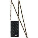 Elegant Rhombic Pattern Microfiber Leather + TPU Shockproof Case met Crossbody Strap Chain voor iPhone 12 Pro Max