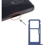 SIM-kaart lade + SIM-kaart lade / Micro SD-kaart lade voor Nokia 7.1 / TA-1100 TA-1096 TA-1095 TA-1085 TA-1097 (Blauw)