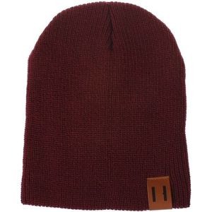 Winter hoed baby zachte warme muts Cap (donkerrood)