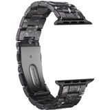 Eenvoudige mode hars horlogebandje voor Apple Watch serie & 40mm & serie 3 & 2 & 1 38mm (zwarte bloem)