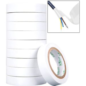 10 stuks 16mm waterdichte PVC isolatie tarra elektriciens elektrische Tape(White)