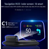 C1 OBD2 + GPS-modus Auto HUD Head-up Display Compass / Snelheid / Watertemperatuur / Spanning Display / Snelheid / Fout Alarm / Navigatie functie