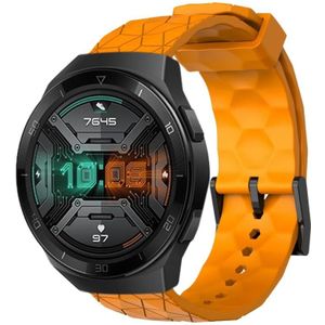 Voor Huawei Watch GT 2E 22 mm voetbalpatroon effen kleur siliconen horlogeband