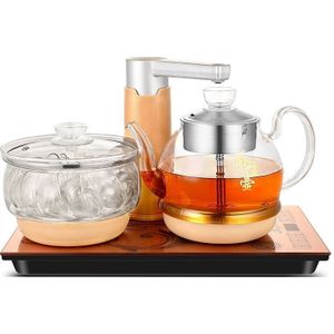Automatisch toevoegen water volledige intelligente elektrische glazen ketel stoom gekookte thee fornuis set (goud)
