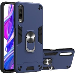 Voor Huawei Y9s / Honor 9 2 in 1 Armour Series PC + TPU beschermhoes met ringhouder(Sapphire Blue)