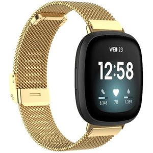 Voor Fitbit Versa 4 / Versa 3 / Sense 2 / Sense Gentegreerde Milanese gesp Fijnmazige metalen horlogeband