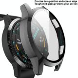 Voor Huawei Watch GT2 46mm 2 in 1 Tempered Glass Screen Protector + Fully Plating PC Case(Zwart)