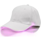 LED Lichtgevende Baseball Cap Mannelijke Outdoor Fluorescerende zonnehoed  stijl: batterij  kleur: witte hoed roze licht