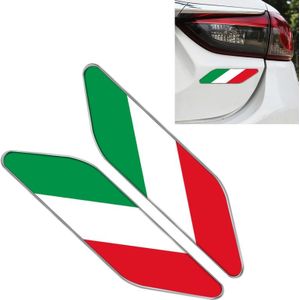 2 PC'S Italiaanse vlag patroon auto-styling sticker willekeurige decoratieve sticker