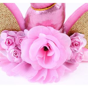 Kinderen Fashion mooie Unicorn bloem vorm partij decoratieve haar hoepel (roze)