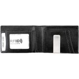 9651 Ultra-thin Two-fold RFID Anti-theft Genuine Leather Wallet For Men and Women(Black)