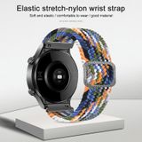 Voor Samsung Galaxy Watch Active2 40mm verstelbare nylon gevlochten elasticiteitsvervanging riem horlogeband (kleurrijke denim)