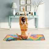 Microfiber Eco-vriendelijke Anti-slip handdoek opvouwbare Yoga Mat Sport Laken  Grootte: 183 x 63cm (Geel)