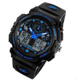 SKMEI 1270 Heren Waterdicht Dual Display Digitaal Horloge Outdoor Sports Watch (Blauw)