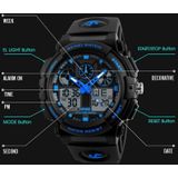 SKMEI 1270 Heren Waterdicht Dual Display Digitaal Horloge Outdoor Sports Watch (Blauw)