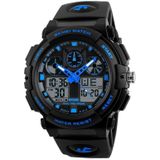 SKMEI 1270 Heren Waterdicht Dual Display Digitaal Horloge Outdoor Sports Watch (Blauw)