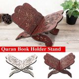 Quran houten boek stand houder boekensteunen cadeau verwisselbare handgemaakte houten boek decoratie (wijn rood)
