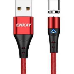 ENKAY 3A USB naar Type-C magnetische snellaaddatakabel met LED-licht  lengte: 2m