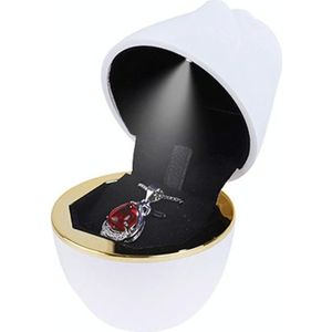 017257 Rose Shape LED Spotlight Ring Ketting Opbergdoos zonder sieraden  Spec: hanger