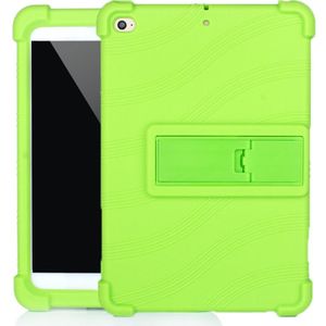 Voor iPad mini 5 / 4 Tablet PC Siliconen beschermhoes met onzichtbare beugel(groen)