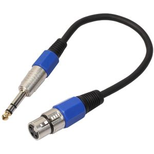 30cm XLR 3-pins Female naar 1/4 inch (6.35 mm) mannelijke Plug Stereo TRS Audio snoer microfoonkabel