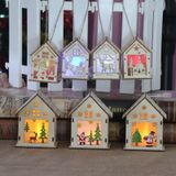 Kerst lichtgevende houten huis kerstboom decoraties opknoping ornamenten DIY cadeau venster decoratie  stijl: klein huis