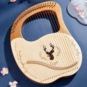 Houten mahonie lyre harp beginner muziekinstrument  stijl: 21 snaren houten kleur