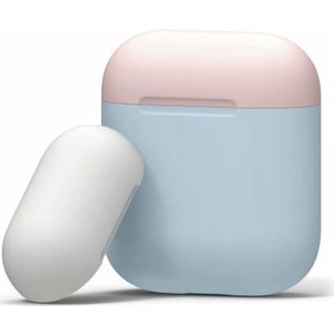 Driekleur dropproof draadloze koptelefoon Oplaaddoos beschermende case voor Apple AirPods 1/2 (wit roze blauw)