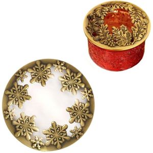 Ingebouwde wrought ijzer polythermale anti-opknoping Muur Scented Candle Zink Legering Smart Cover (Golden Snowflake)