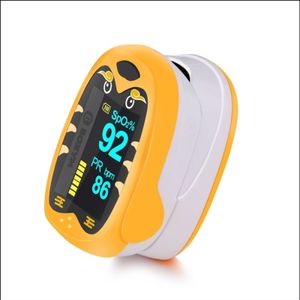 Pediatrische vinger Pulse Oximeter neonatale bloed zuurstof kinderen kinderen oplaadbare USB verzadiging zuigeling Oximetro Pediatrico (oranje)