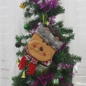 Elk patroon kerstsok cadeauzakje kerstboom hanger decoratie