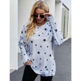 Dames Star Print Shirt met lange mouwen (Kleur: Grijs Maat: XL)