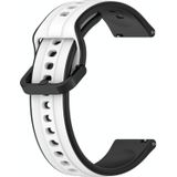 Voor Amazfit GTR 2e 22 mm bolle lus tweekleurige siliconen horlogeband (wit + zwart)
