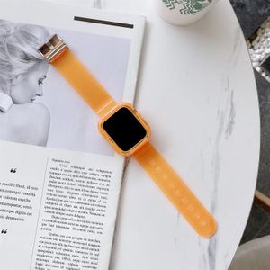 Candy Color Transparante TPU Watchband Voor Apple Watch Series 6 > SE > 5 > 4 40mm (Oranje)