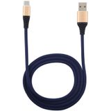 1M doek gevlochten koord USB A naar type-C Data Sync Charge Cable  voor Galaxy  Huawei  Xiaomi  LG  HTC en andere smartphones (donkerblauw)