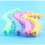 12 STUKS Kinderen Zacht Rubber 16-Delige Caterpillar Stretch Decompressie Speelgoed (Groen)