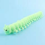 12 STUKS Kinderen Zacht Rubber 16-Delige Caterpillar Stretch Decompressie Speelgoed (Groen)