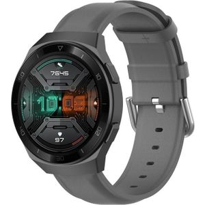 Voor Huawei Watch GT 2e 22mm lederen band met ronde staart gesp (Grijs)