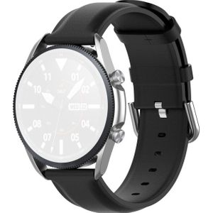 Voor Galaxy Watch 3 45mm ronde staart lederen band  grootte: gratis maat 22mm (zwart)